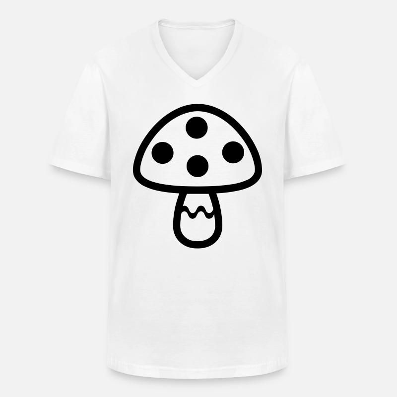 Pilz - Männer-T-Shirt mit V-Ausschnitt - Weiß