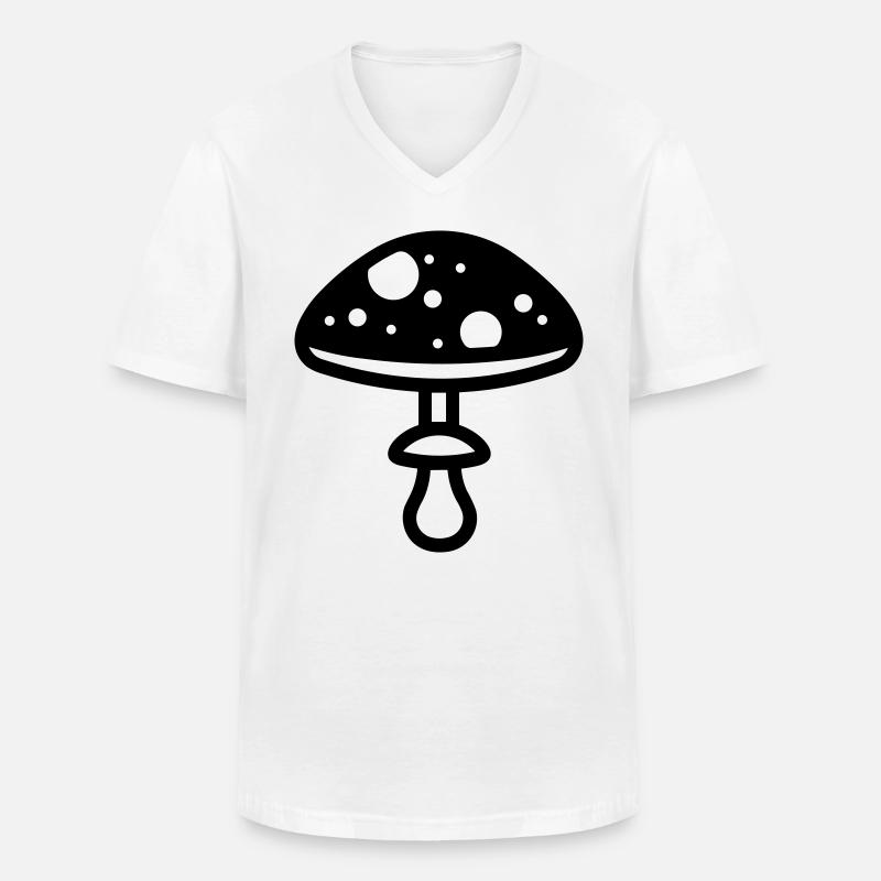 Pilz - Männer-T-Shirt mit V-Ausschnitt - Weiß