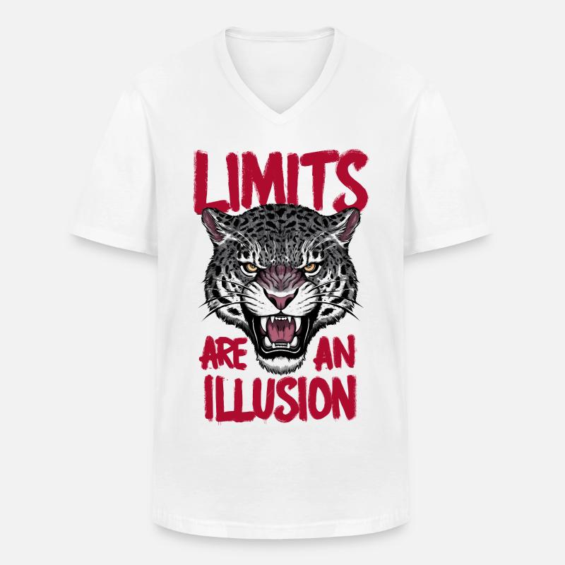 Grenzen sind eine Illusion - Männer-T-Shirt mit V-Ausschnitt - Weiß