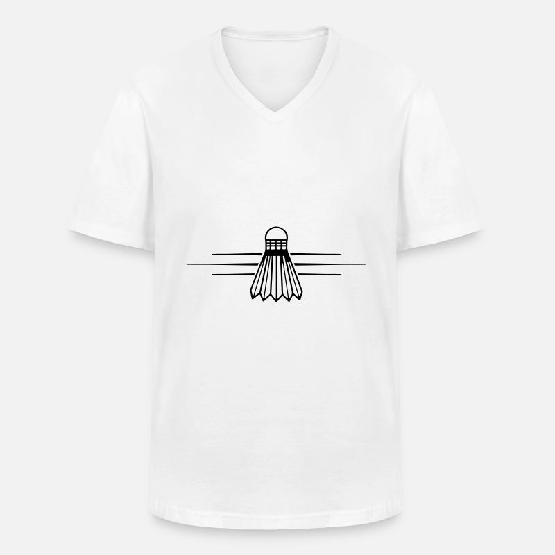 badminton logo - Männer-T-Shirt mit V-Ausschnitt - Weiß