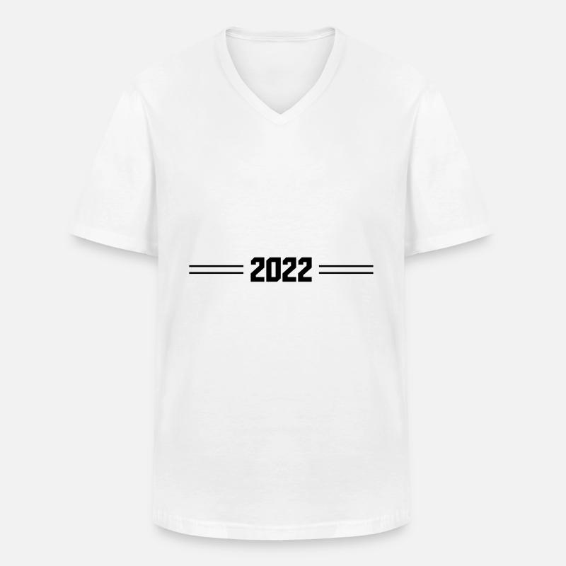 2022 linie - Männer-T-Shirt mit V-Ausschnitt - Weiß