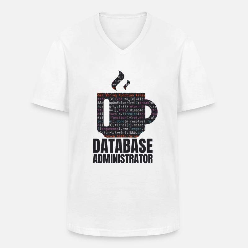 Database Data SQL Programmer Administration - Men's V-Neck T-Shirt - white