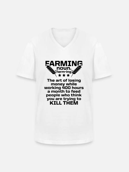 farming farmer - Men's V-Neck T-Shirt - white