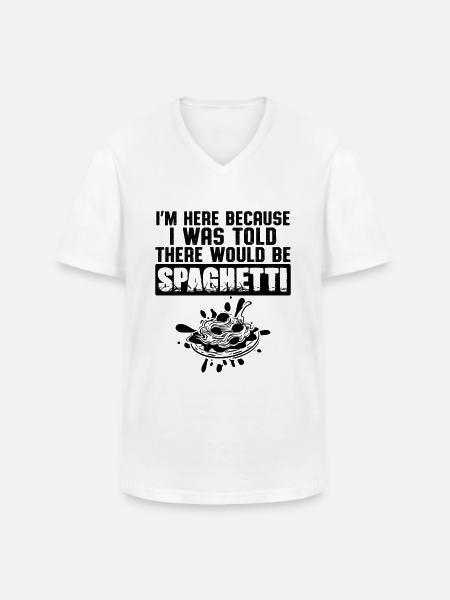 spaghetti pasta - Men's V-Neck T-Shirt - white