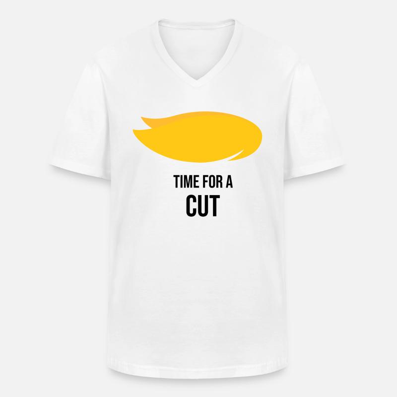 Time for a cut - Männer-T-Shirt mit V-Ausschnitt - Weiß