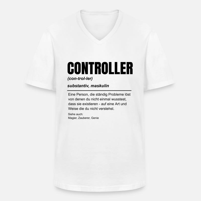 Finanz Controller Rechnungswesen Beruf Idee - Männer-T-Shirt mit V-Ausschnitt - Weiß