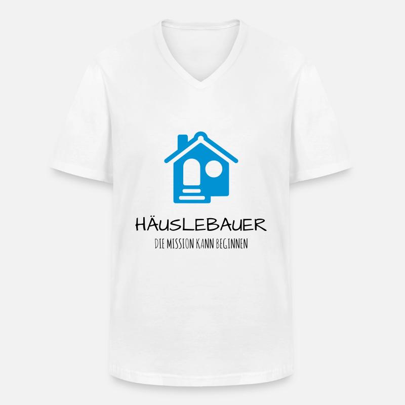 Häuslebauer Haus Bauherr Geschenk Idee - Männer-T-Shirt mit V-Ausschnitt - Weiß