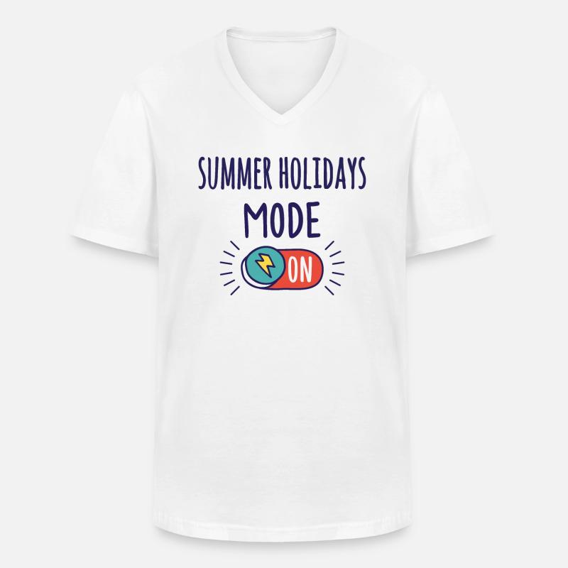 Sommerferien Modus An - Männer-T-Shirt mit V-Ausschnitt - Weiß