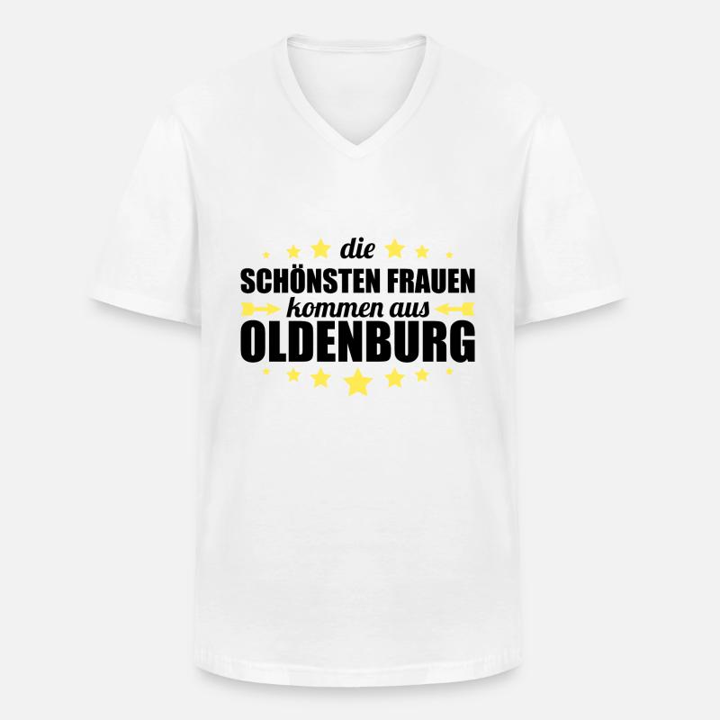 Oldenburg - Männer-T-Shirt mit V-Ausschnitt - Weiß