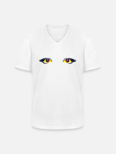 Eyes only - Men's V-Neck T-Shirt - white