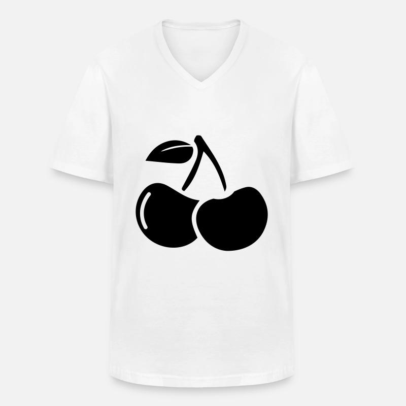 Kirschen symbol - Männer-T-Shirt mit V-Ausschnitt - Weiß