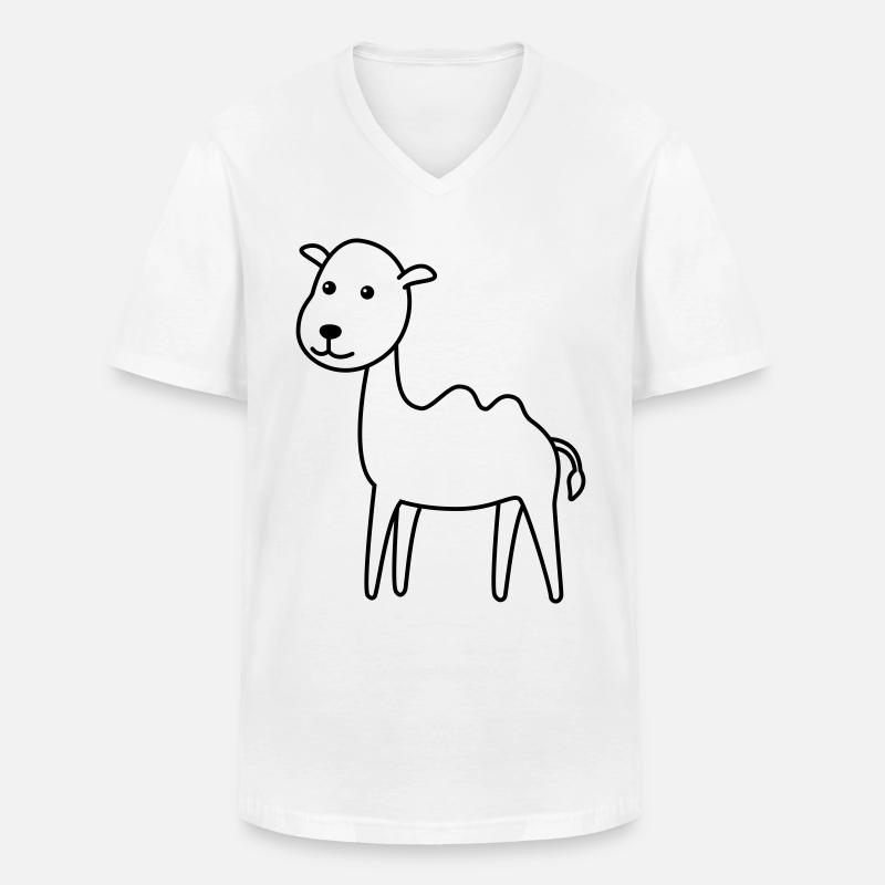 Kamel Comic - Männer-T-Shirt mit V-Ausschnitt - Weiß