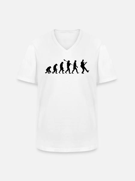 Gitarre Evolution - Männer-T-Shirt mit V-Ausschnitt - Weiß