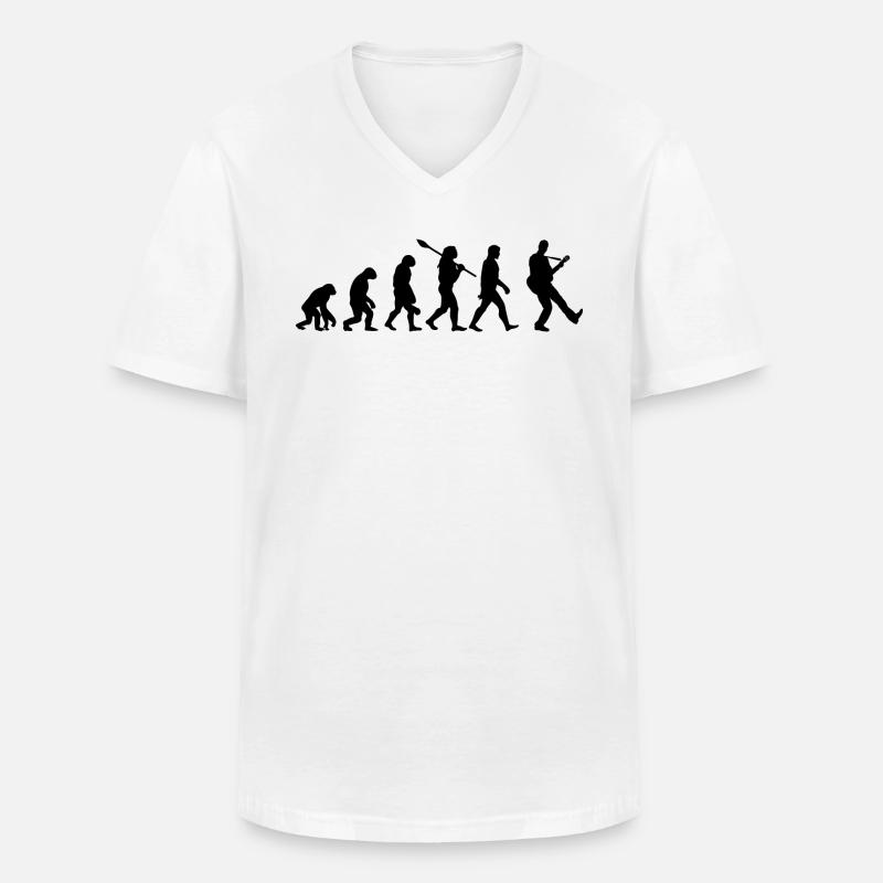 Evolutionary guitar - Men's V-Neck T-Shirt - white