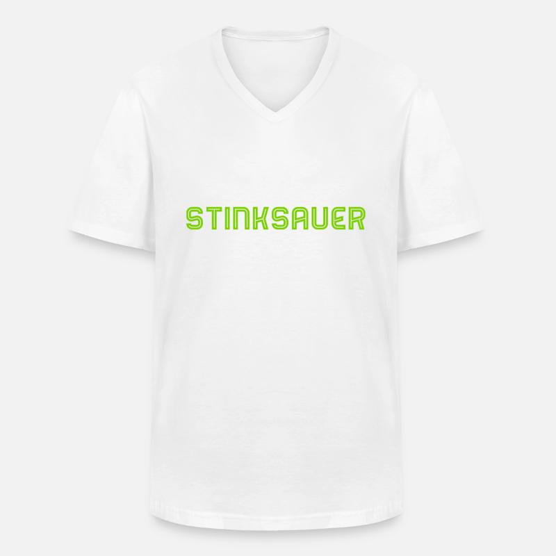 stinksauer - Männer-T-Shirt mit V-Ausschnitt - Weiß