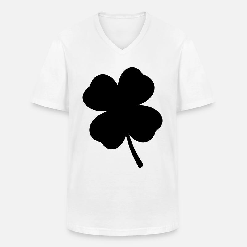 Kleeblatt Symbol - Männer-T-Shirt mit V-Ausschnitt - Weiß