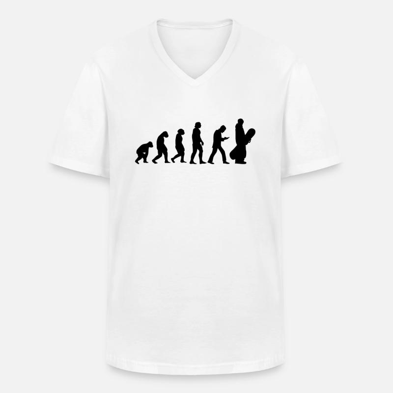 Snowboarding Snowboarders Evolution Snowboard - Männer-T-Shirt mit V-Ausschnitt - Weiß