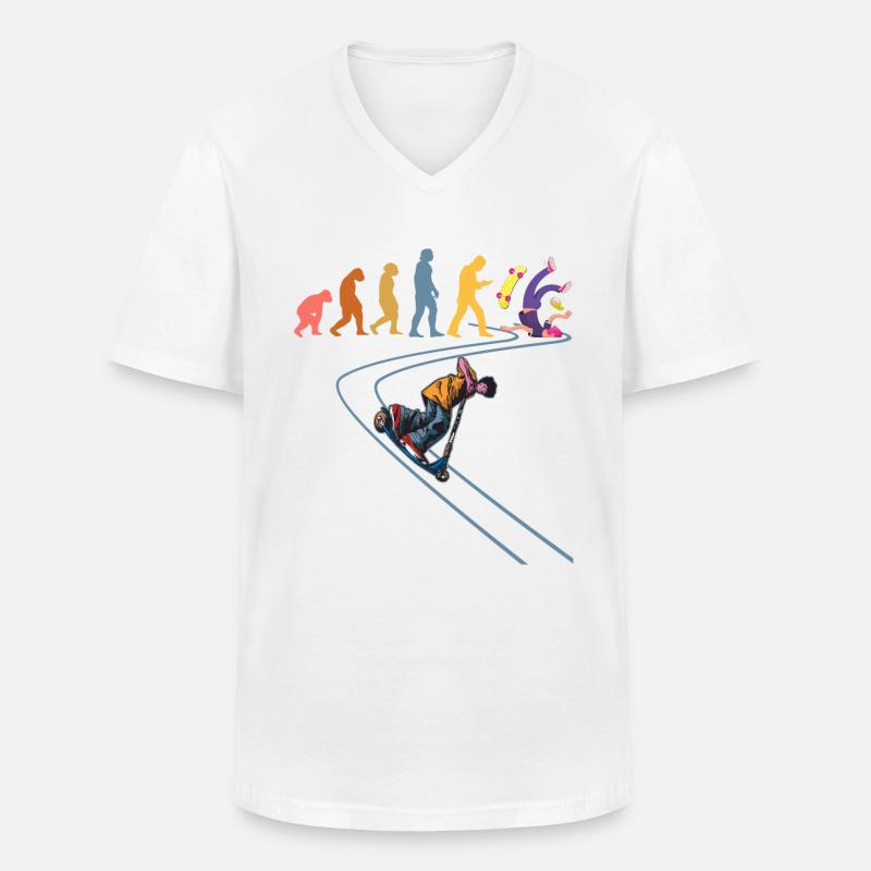 Tretroller Stuntscooter Rollen Stunt-Roller - Männer-T-Shirt mit V-Ausschnitt - Weiß