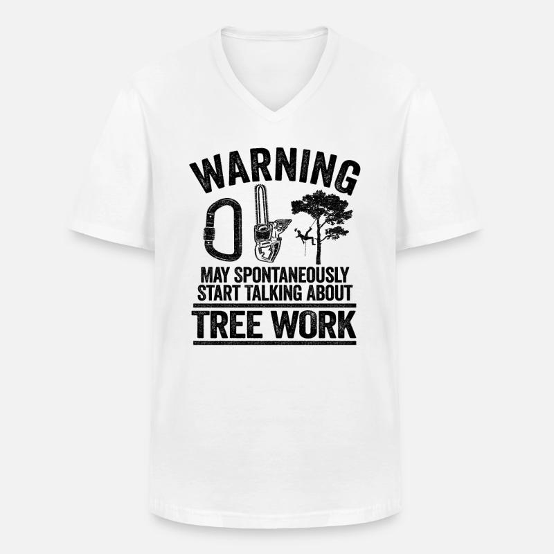 Baumpfleger Geschenk Baumkletterer Forstwirt - Männer-T-Shirt mit V-Ausschnitt - Weiß