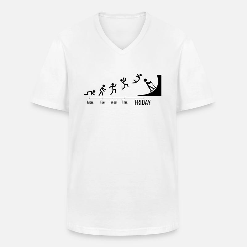 Tretroller Kick-scooter Wochenende Tretroller - Männer-T-Shirt mit V-Ausschnitt - Weiß