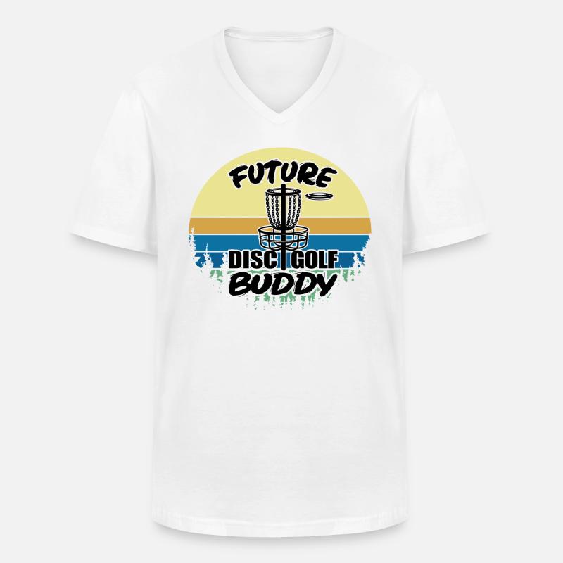 Future Disc Golf Buddy - Männer-T-Shirt mit V-Ausschnitt - Weiß