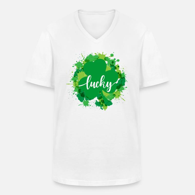 Aquarell Saint Patrick Day - Männer-T-Shirt mit V-Ausschnitt - Weiß