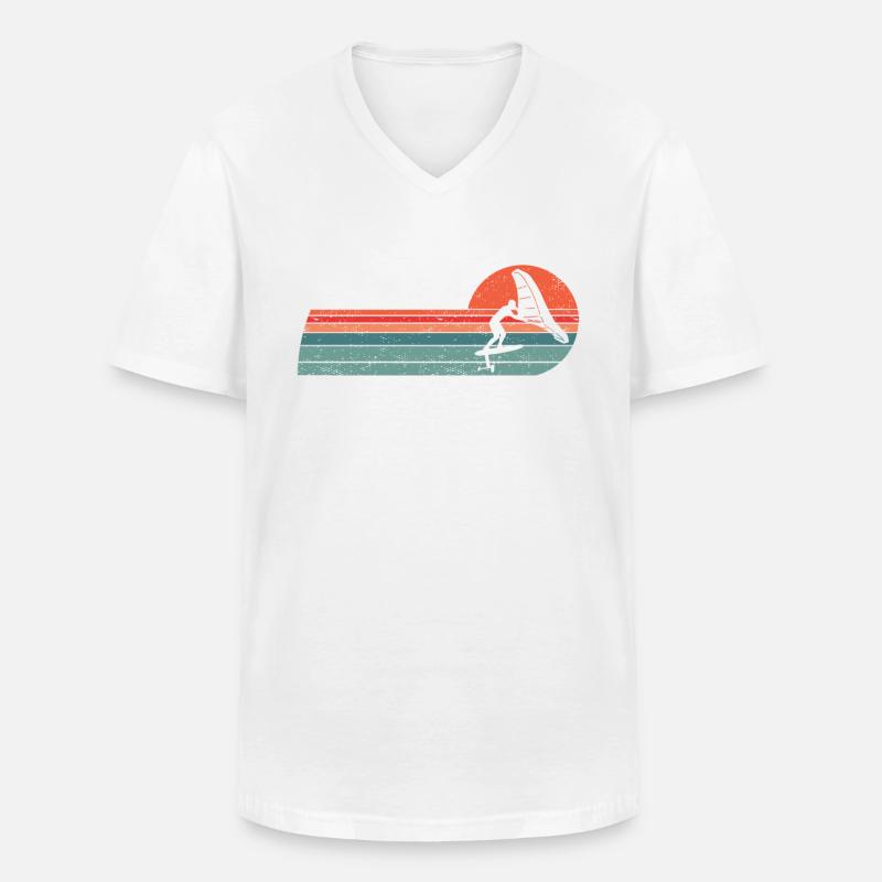 Wingfoil-Surfer Wingfoiling Hydrofoil Kitefoil - Männer-T-Shirt mit V-Ausschnitt - Weiß