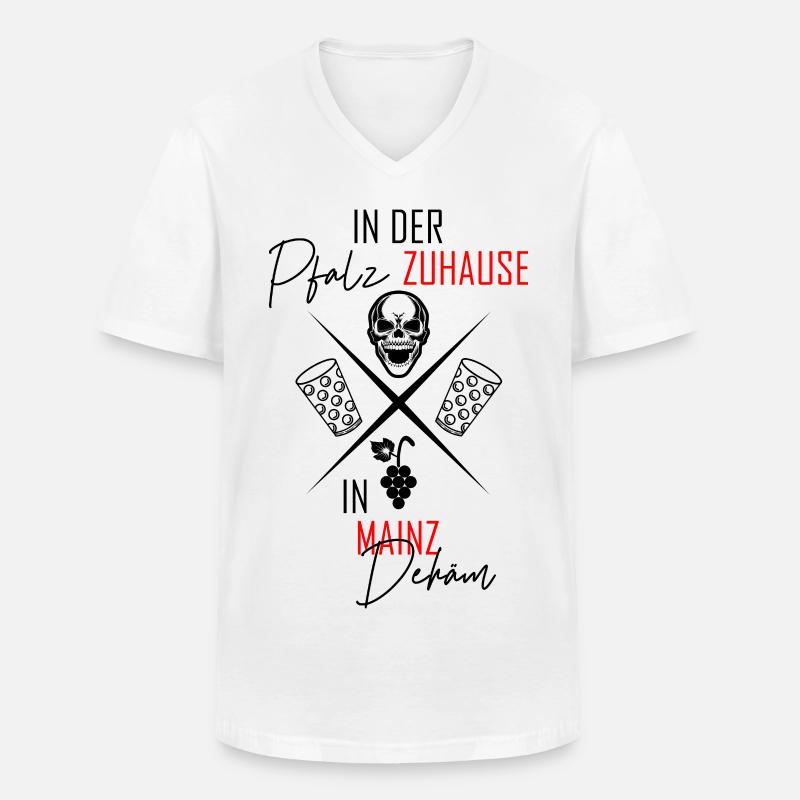 In Mainz dehäm - Männer-T-Shirt mit V-Ausschnitt - Weiß