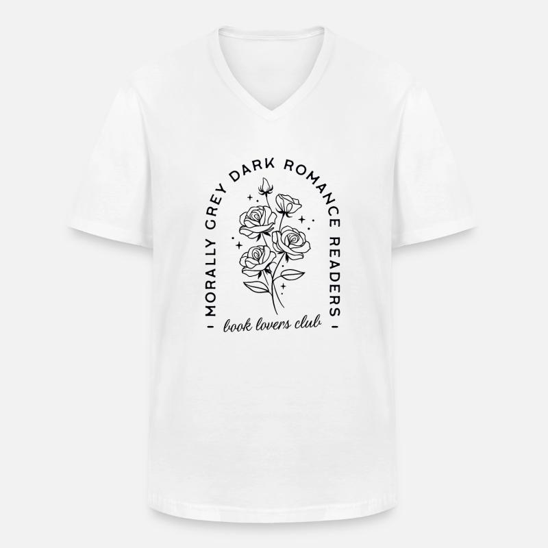 Dunkle Liebesromane Ästhetik - Männer-T-Shirt mit V-Ausschnitt - Weiß