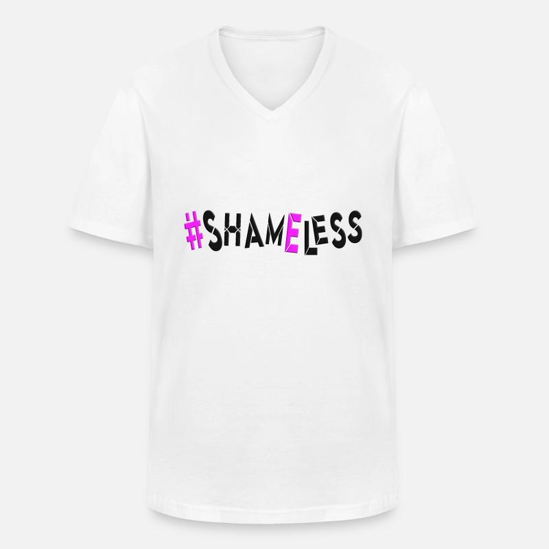 #shameless flagrant unabashed barefaced - Männer-T-Shirt mit V-Ausschnitt - Weiß