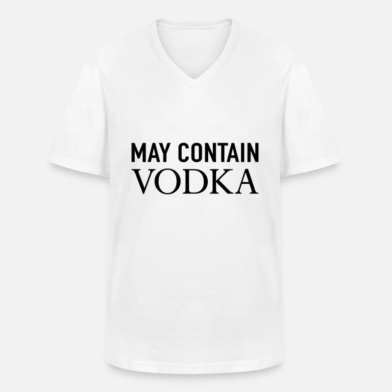 May Contain Vodka - Männer-T-Shirt mit V-Ausschnitt - Weiß