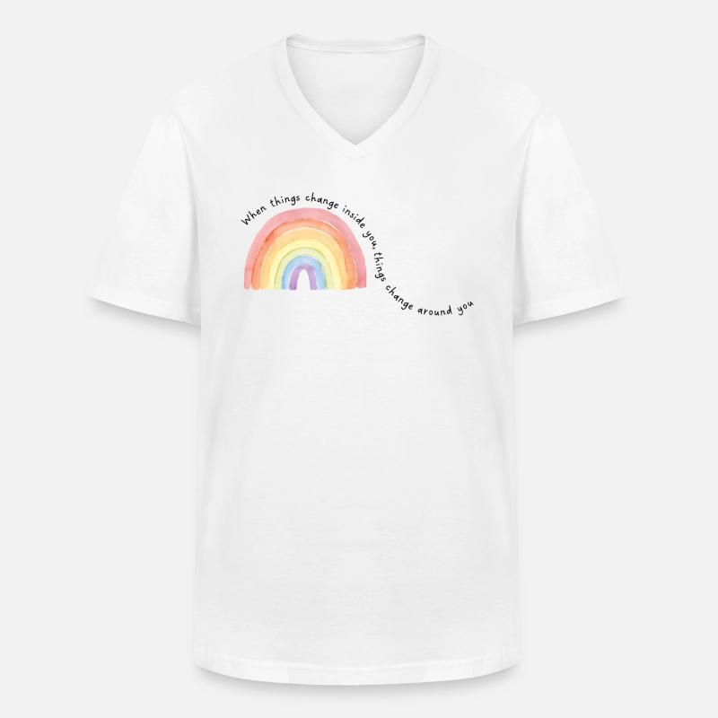 When things change inside you,.... - Männer-T-Shirt mit V-Ausschnitt - Weiß