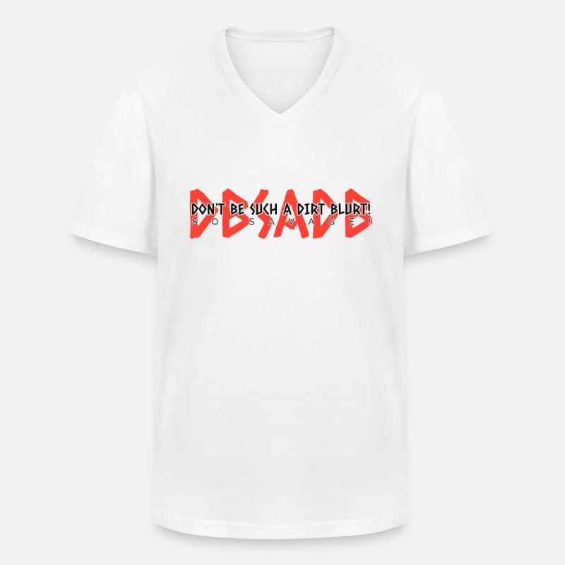 DBSADB Rot - Männer-T-Shirt mit V-Ausschnitt - Weiß