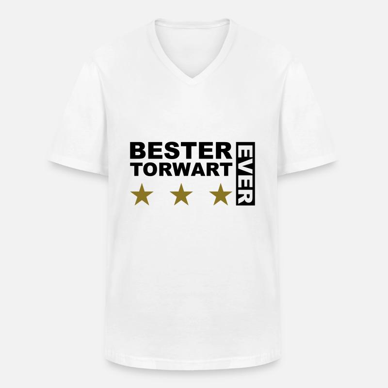 Bester Torwart - V2 - Männer-T-Shirt mit V-Ausschnitt - Weiß