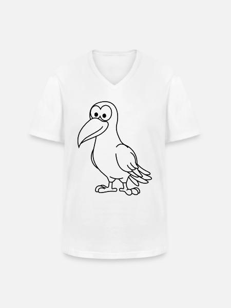 Crow Comic Animal - Men's V-Neck T-Shirt - white