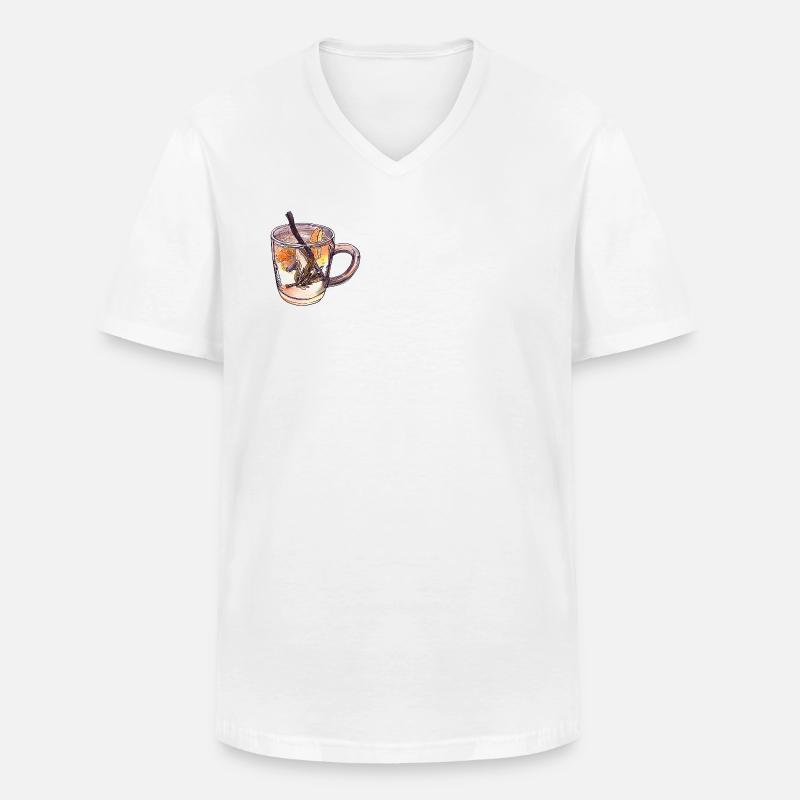Aquascape Betta Tea Eistee - Männer-T-Shirt mit V-Ausschnitt - Weiß