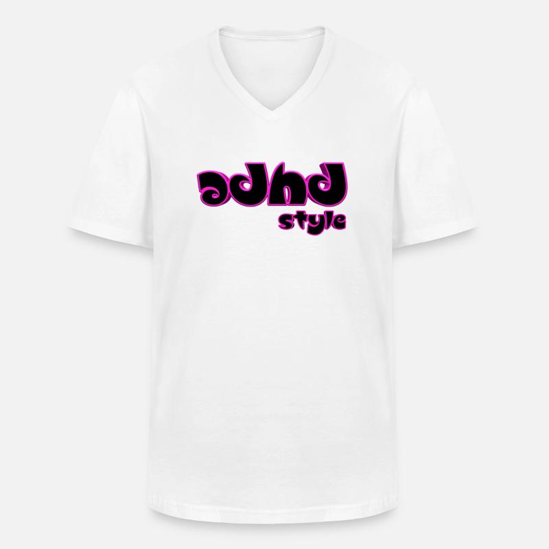 Adhd style - Men's V-Neck T-Shirt - white