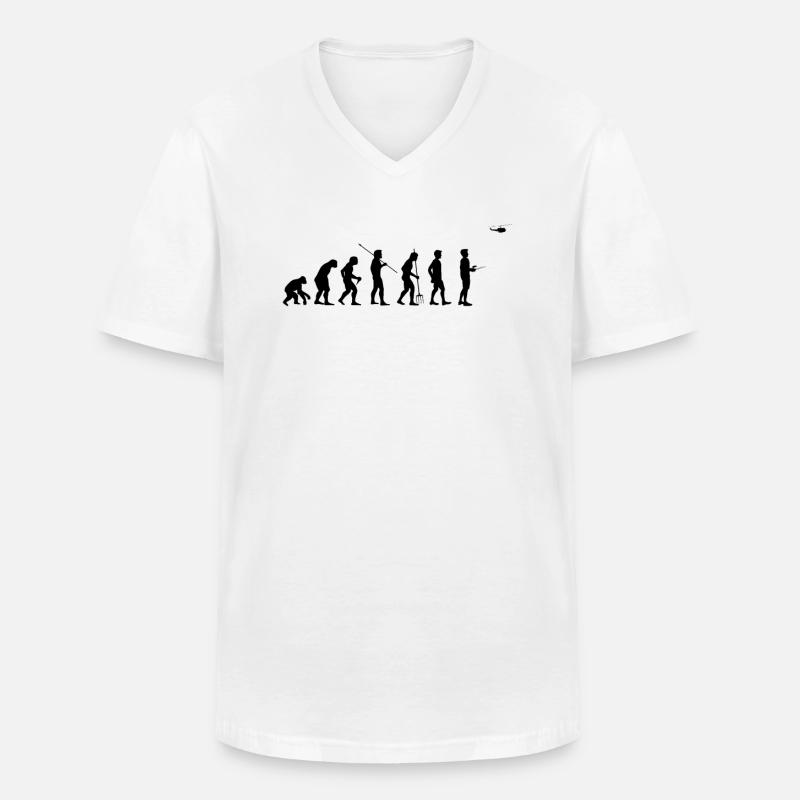 Model helicopter pilot helicopter evolution - Men's V-Neck T-Shirt - white
