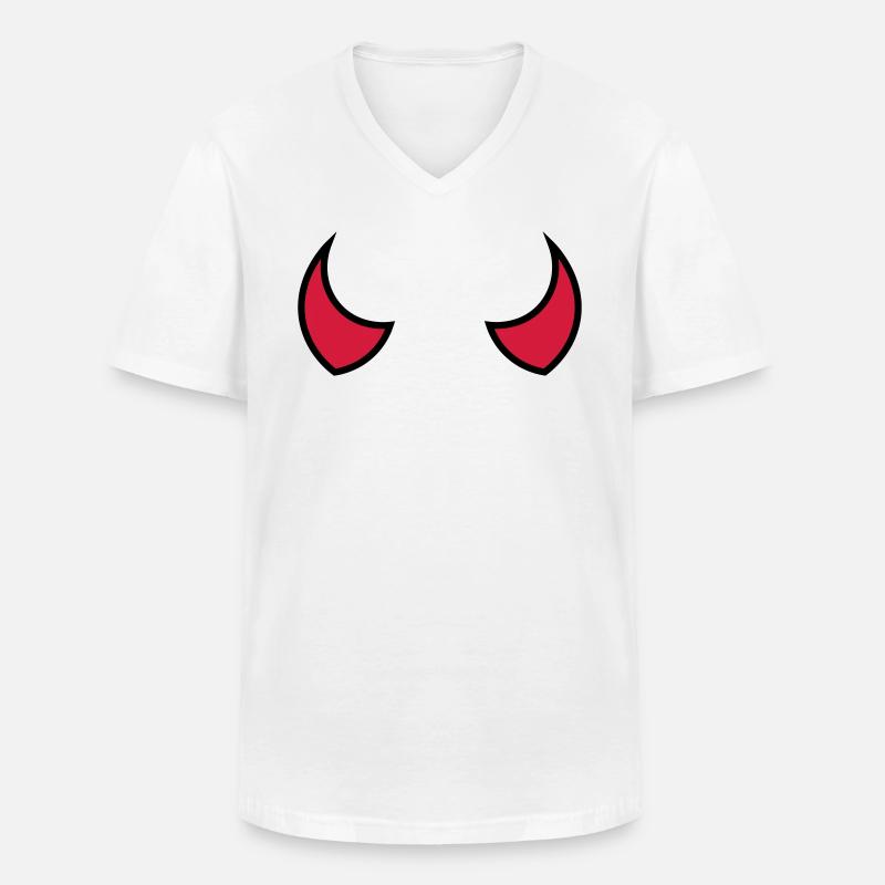 Teufelshörner - devil horns - cornes du diable - Männer-T-Shirt mit V-Ausschnitt - Weiß