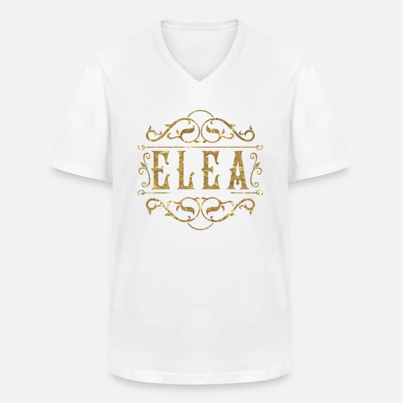 Elea gold - Männer-T-Shirt mit V-Ausschnitt - Weiß