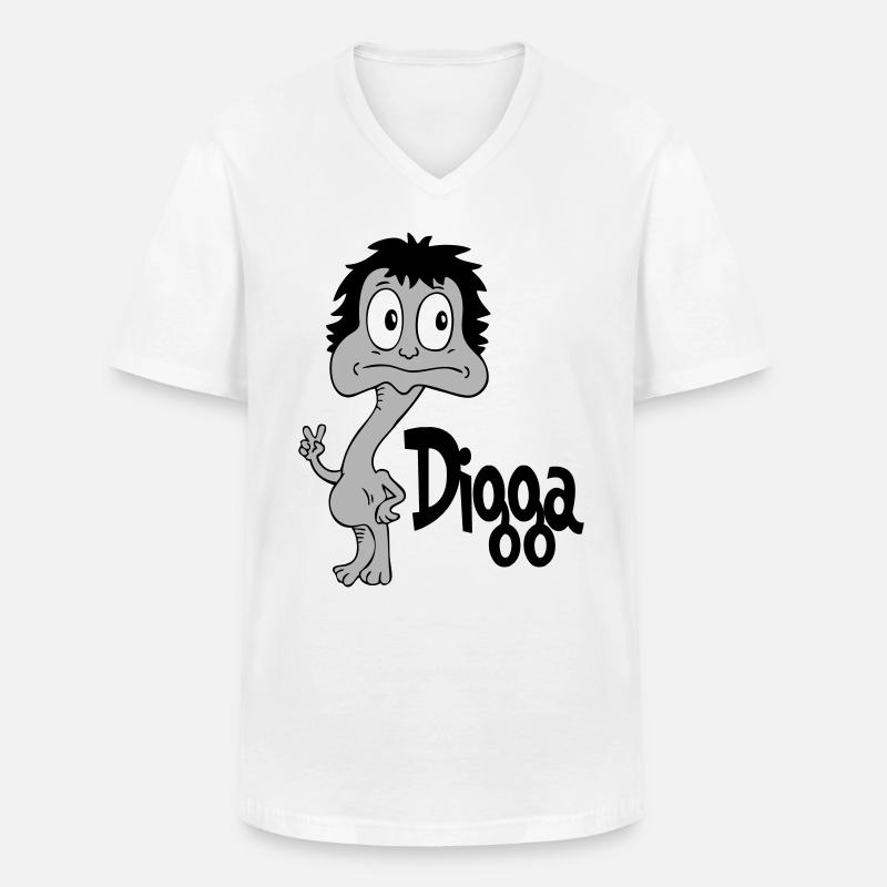 Sprüche Lustige Comic Digga - Männer-T-Shirt mit V-Ausschnitt - Weiß