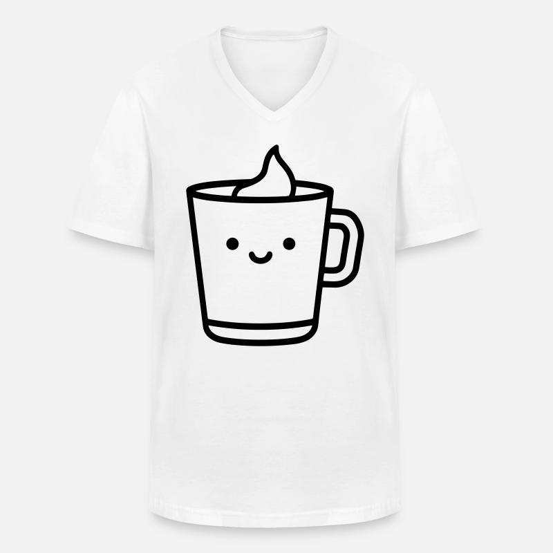 Kaffeebecher - Männer-T-Shirt mit V-Ausschnitt - Weiß
