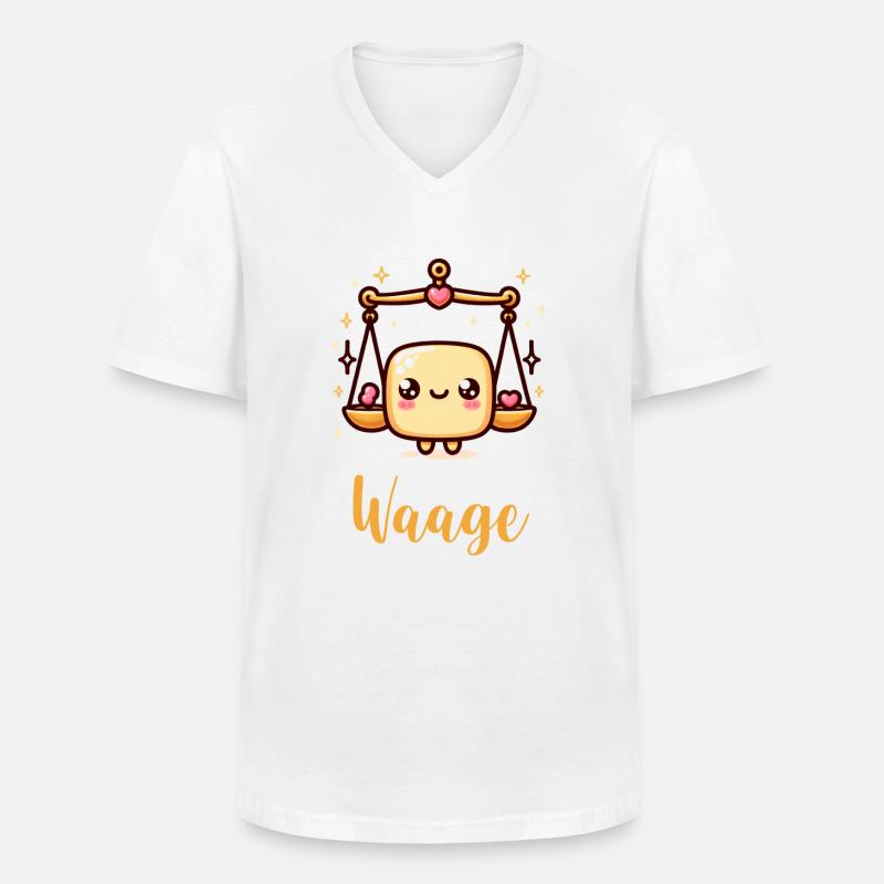 Waage Sternzeichen Astrologie Geschenk - Männer-T-Shirt mit V-Ausschnitt - Weiß