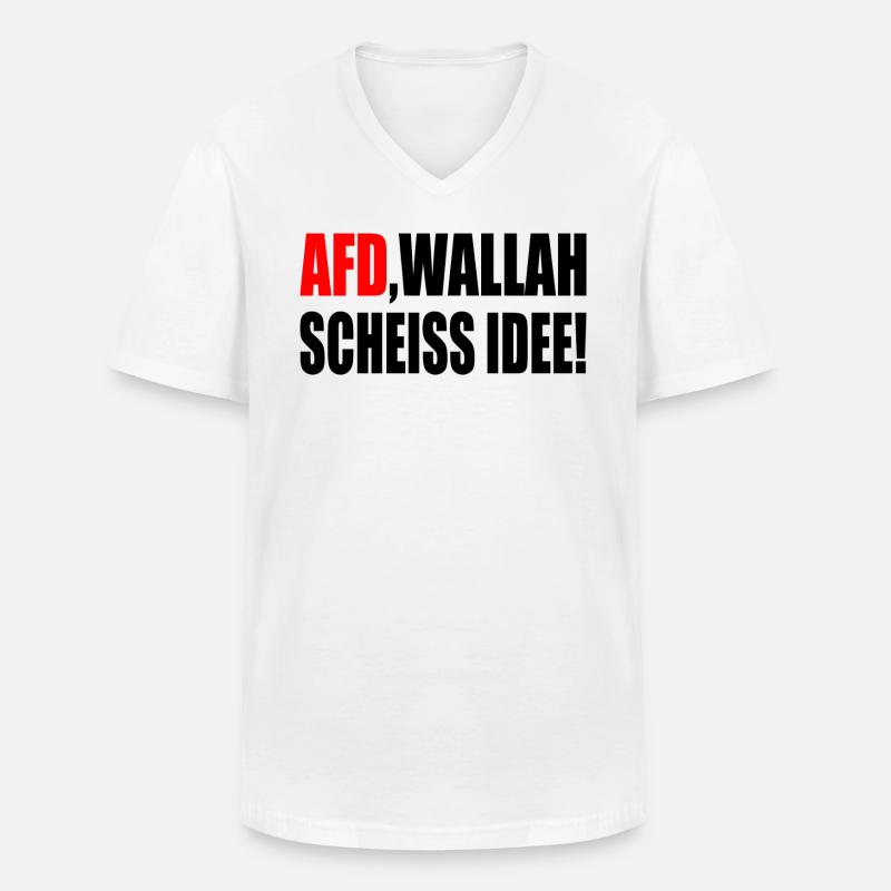 Afd wallah scheiss idee - Männer-T-Shirt mit V-Ausschnitt - Weiß