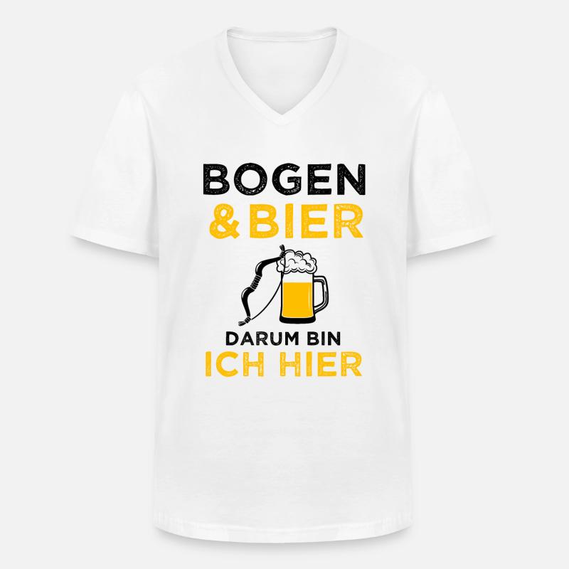 Bogensport Bogenschießen Bogenschiessen Geschenk - Männer-T-Shirt mit V-Ausschnitt - Weiß