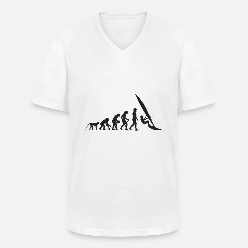 Evolution Windsurfing - Männer-T-Shirt mit V-Ausschnitt - Weiß