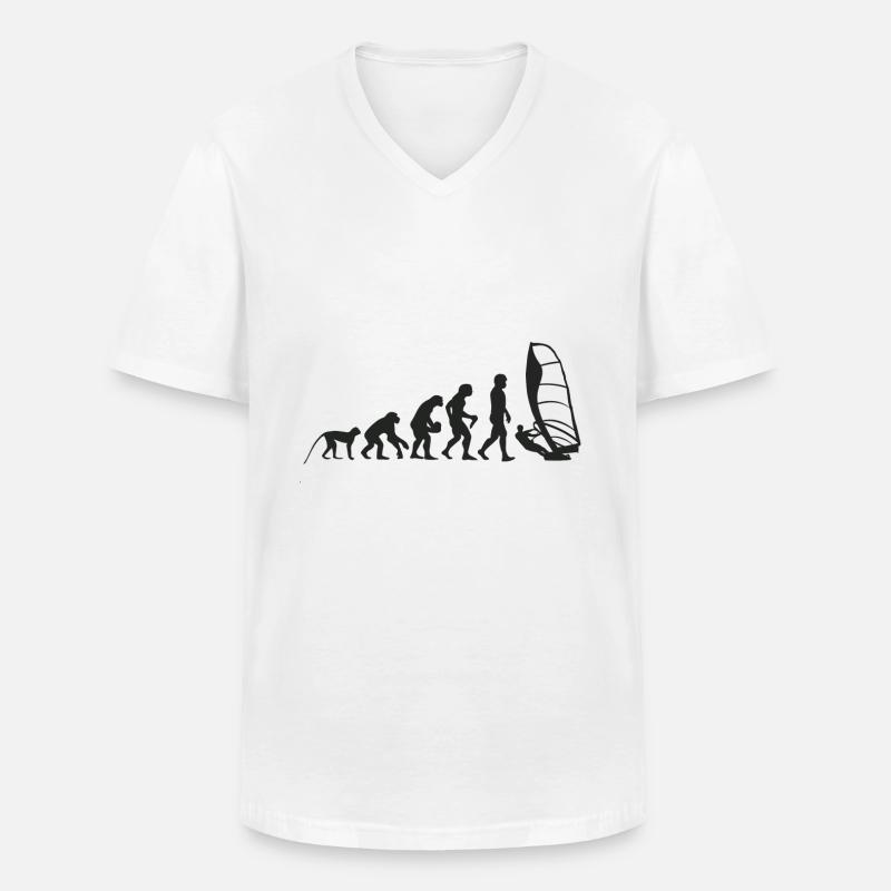 Evolution Windsurfing - Männer-T-Shirt mit V-Ausschnitt - Weiß