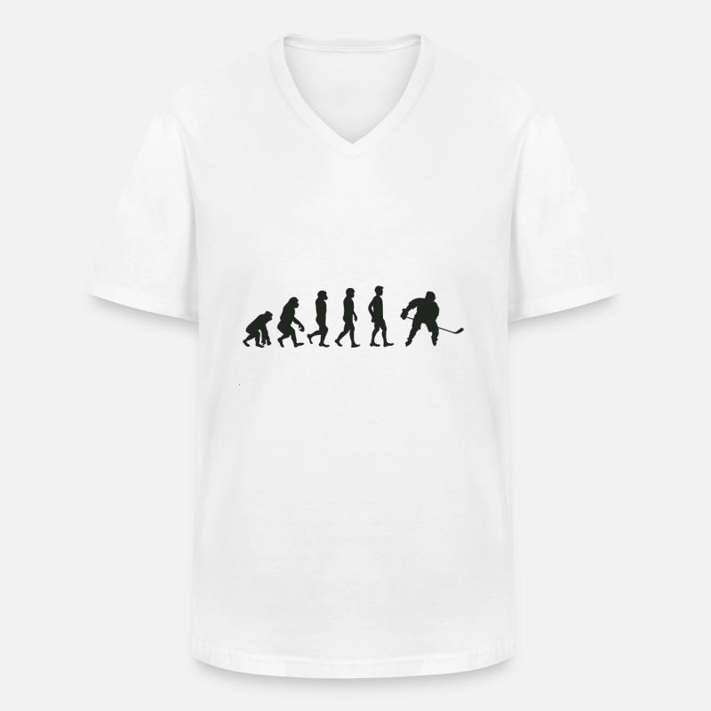 Evolution Eishockey - Männer-T-Shirt mit V-Ausschnitt - Weiß