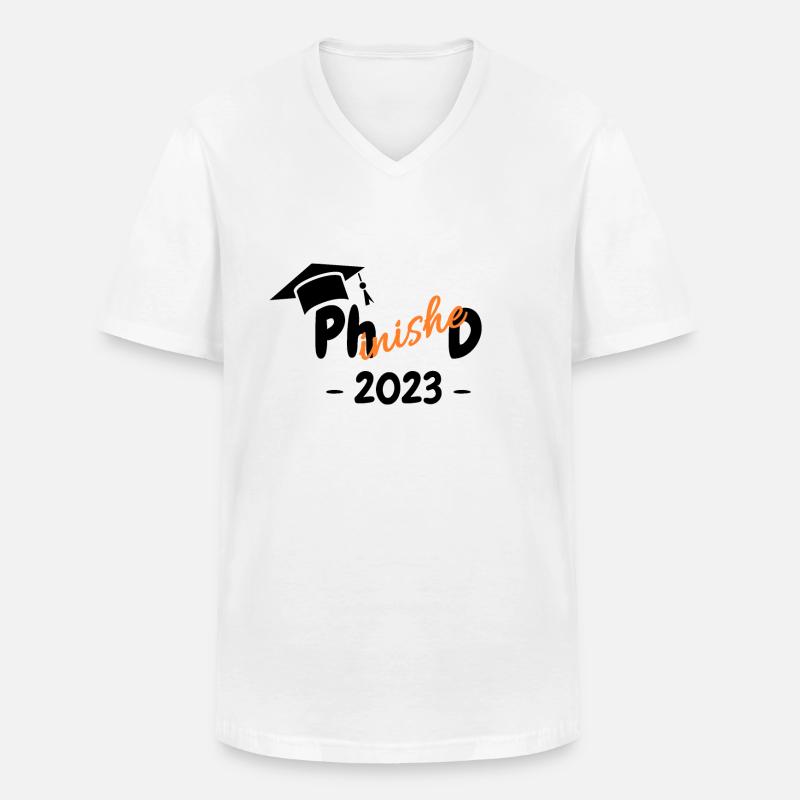 Abschluss Doktor Phinished 2023 - Männer-T-Shirt mit V-Ausschnitt - Weiß