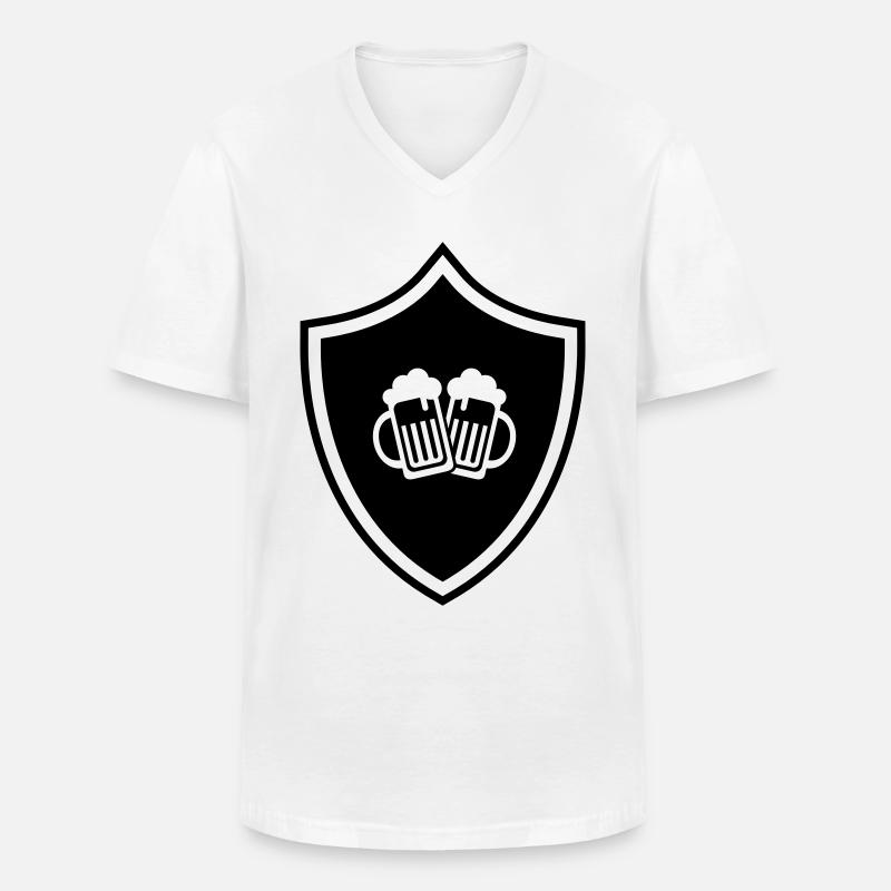 Bierglas Wappen - Männer-T-Shirt mit V-Ausschnitt - Weiß